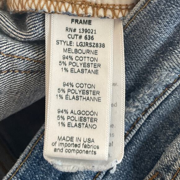 FRAME Le Garcon Melbourne Jeans Step Hem Zippered Ankle Blue Size 26 - Picture 9 of 10